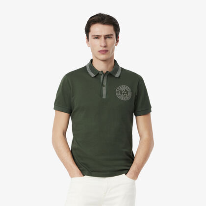 Regular Fit L.12.12 Badge Print Polo Shirt
