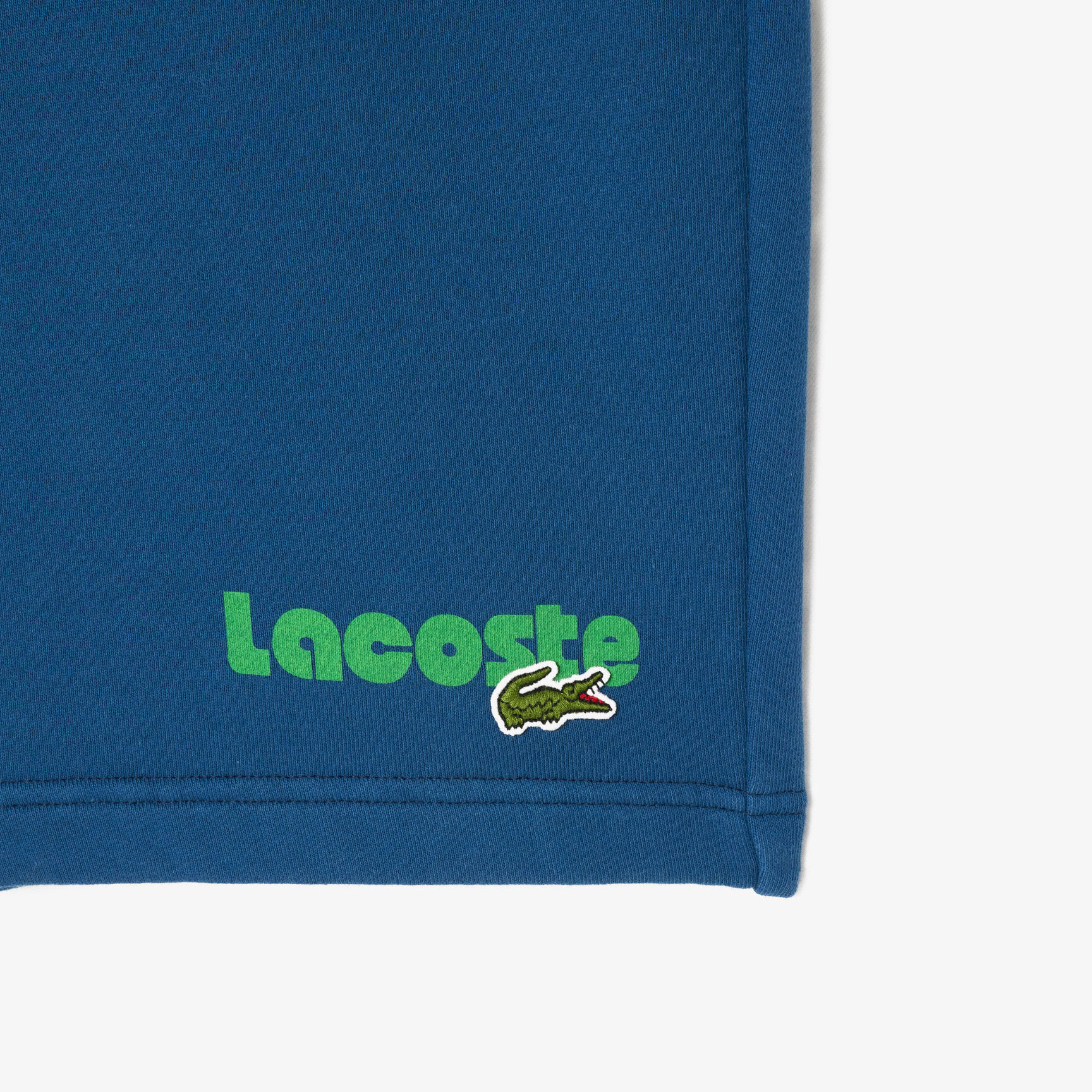 Washed Effect Lacoste Print Jogger Shorts