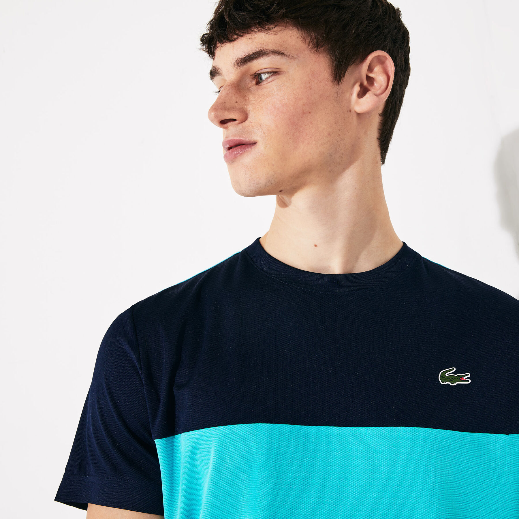 لاكوست قميص تي شيرت من البيكيه المسامي متعدد الألوان من مجموعة lacoste sport للرجال