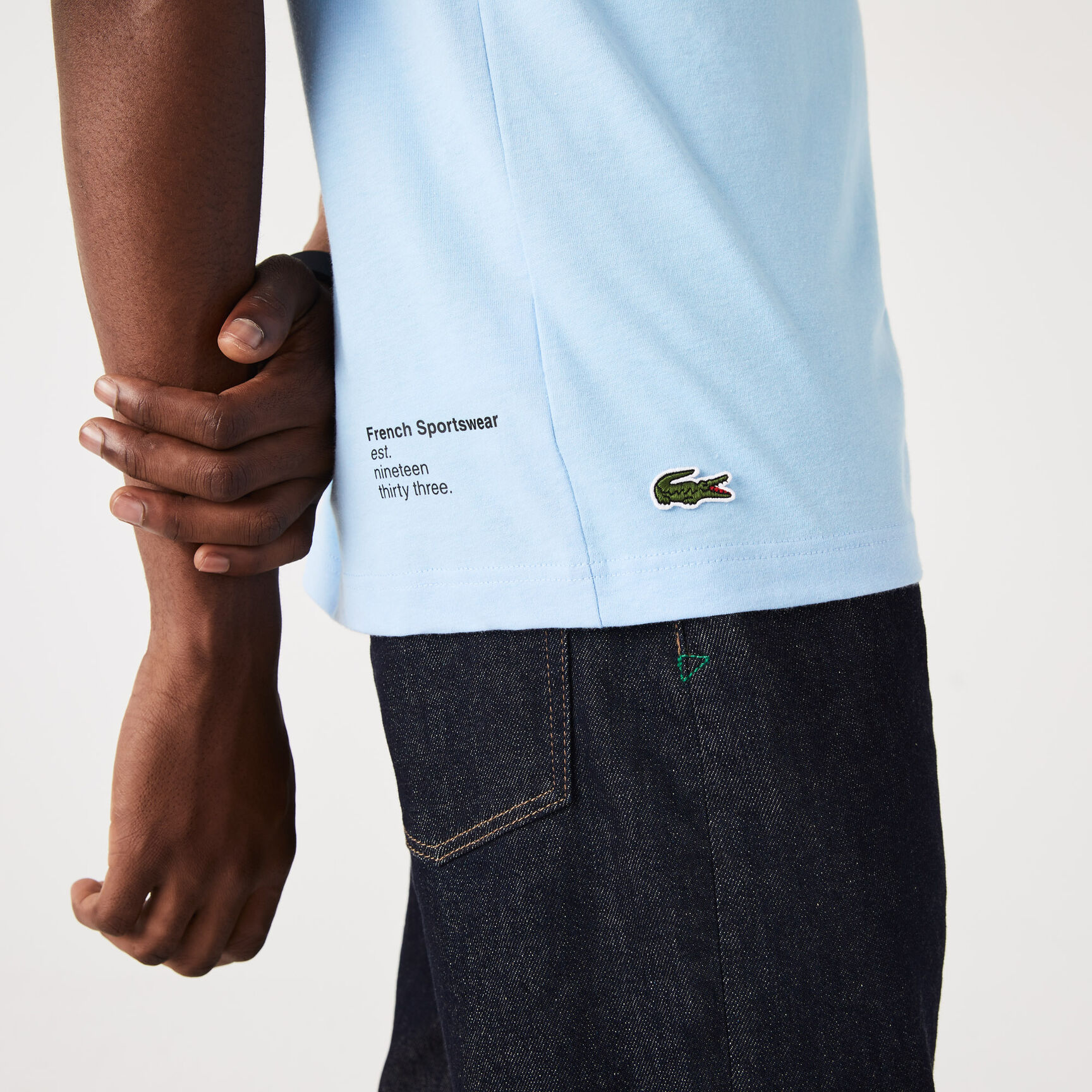 تيشيرت لاكوست قطن جيرسيه بقصة عادية للرجال‎