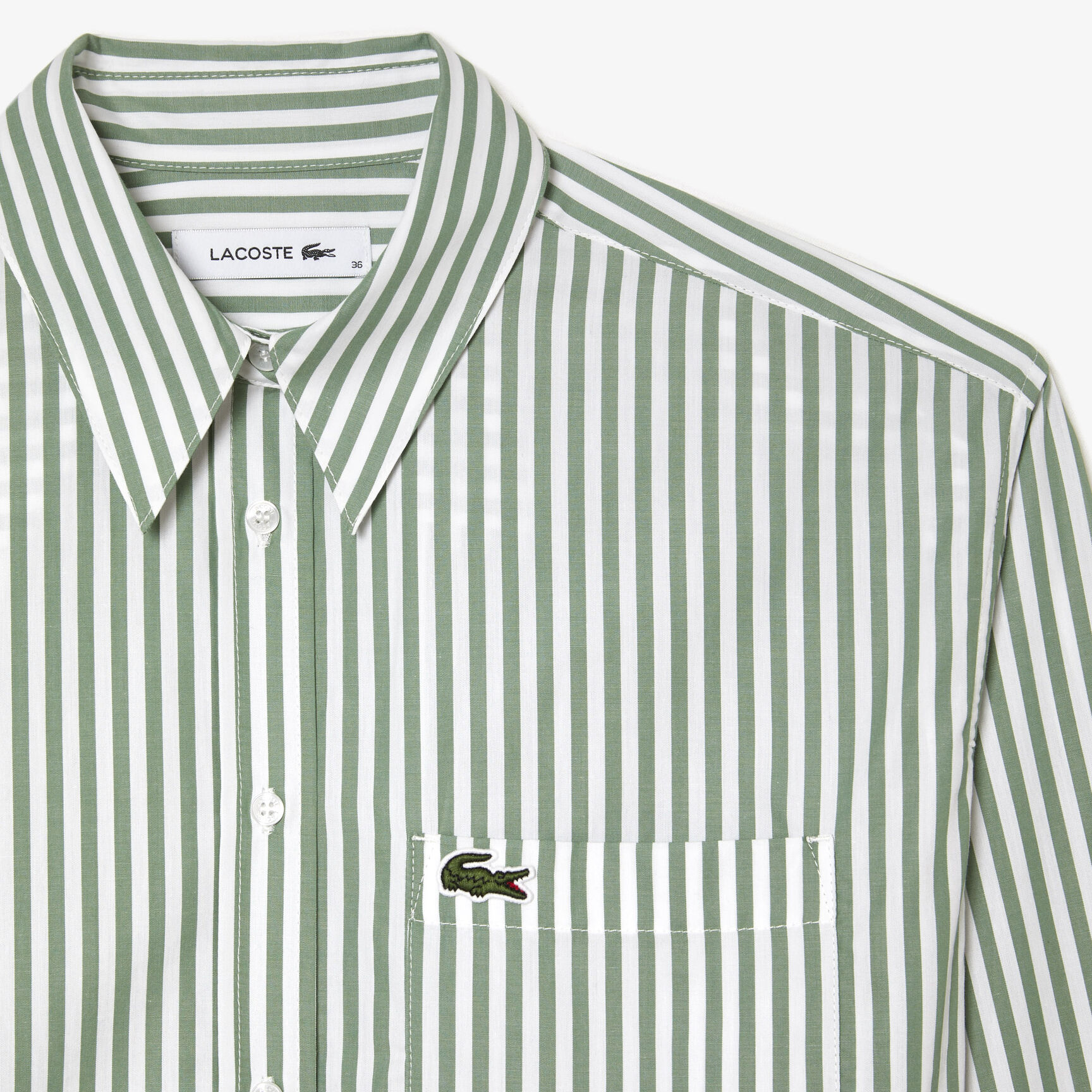 Women's Lacoste Striped Cotton Poplin Shirt