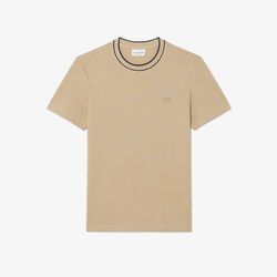 lacoste stretch pique stripe collar t shirt