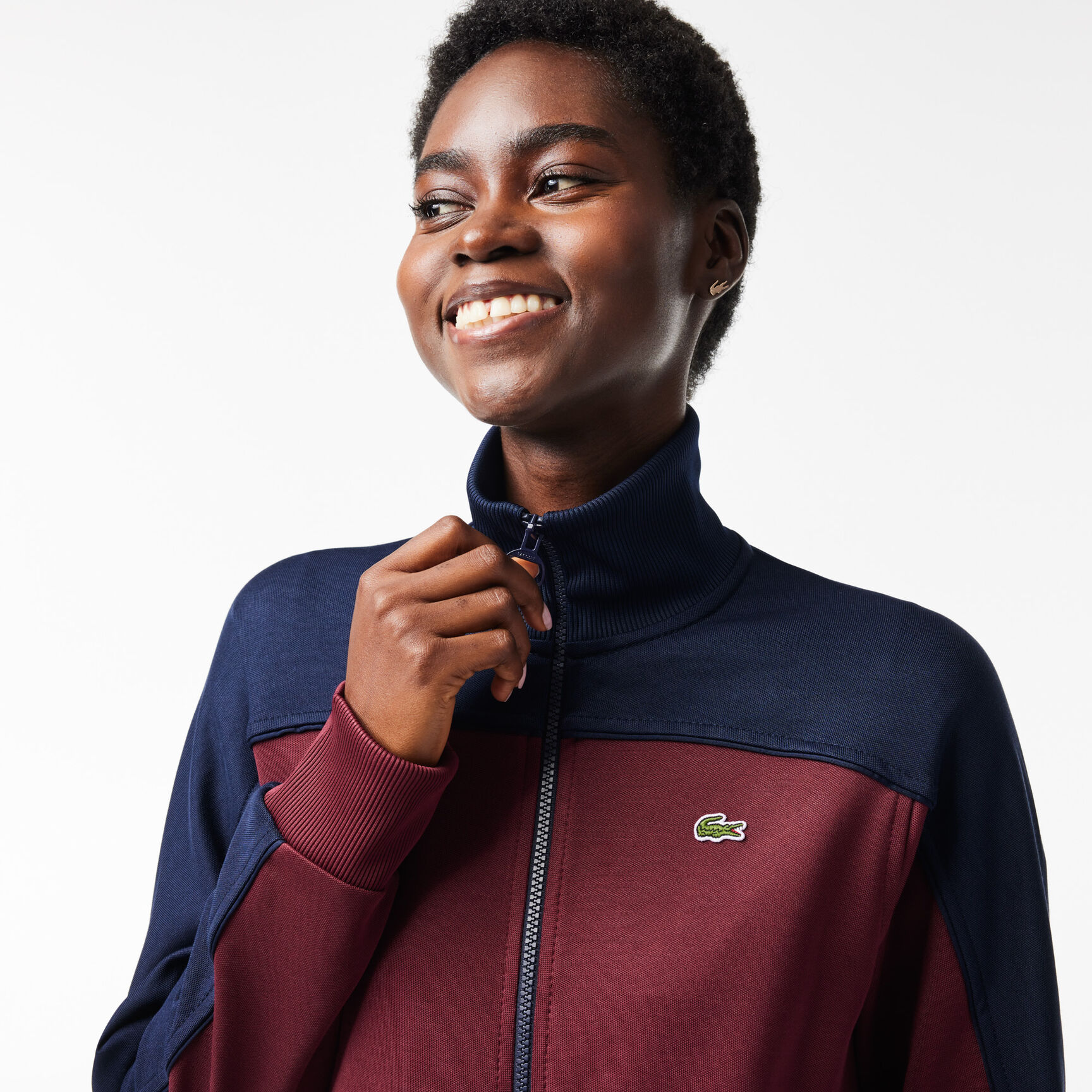 Paris Zipped Colourblock Cotton Pique Sweatshirt