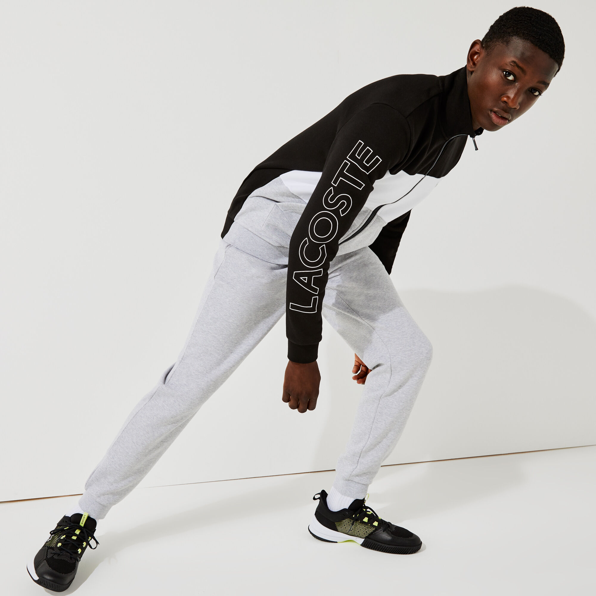 Mens lacoste fleece tracksuit online