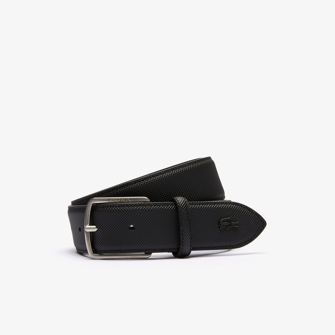 Men's Lacoste Engraved Buckle Piqu&eacute; Canvas Belt