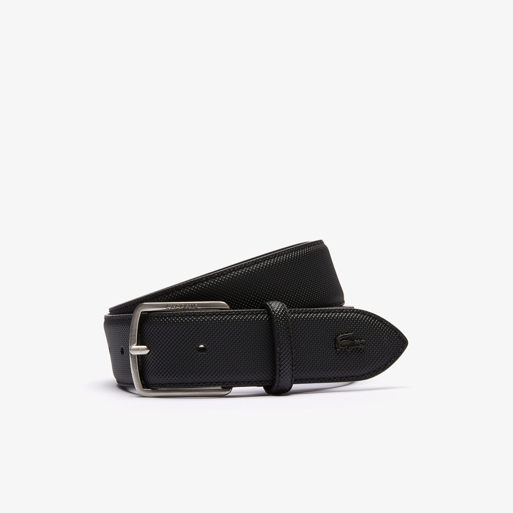Men's Lacoste Engraved Buckle Piqu&eacute; Canvas Belt