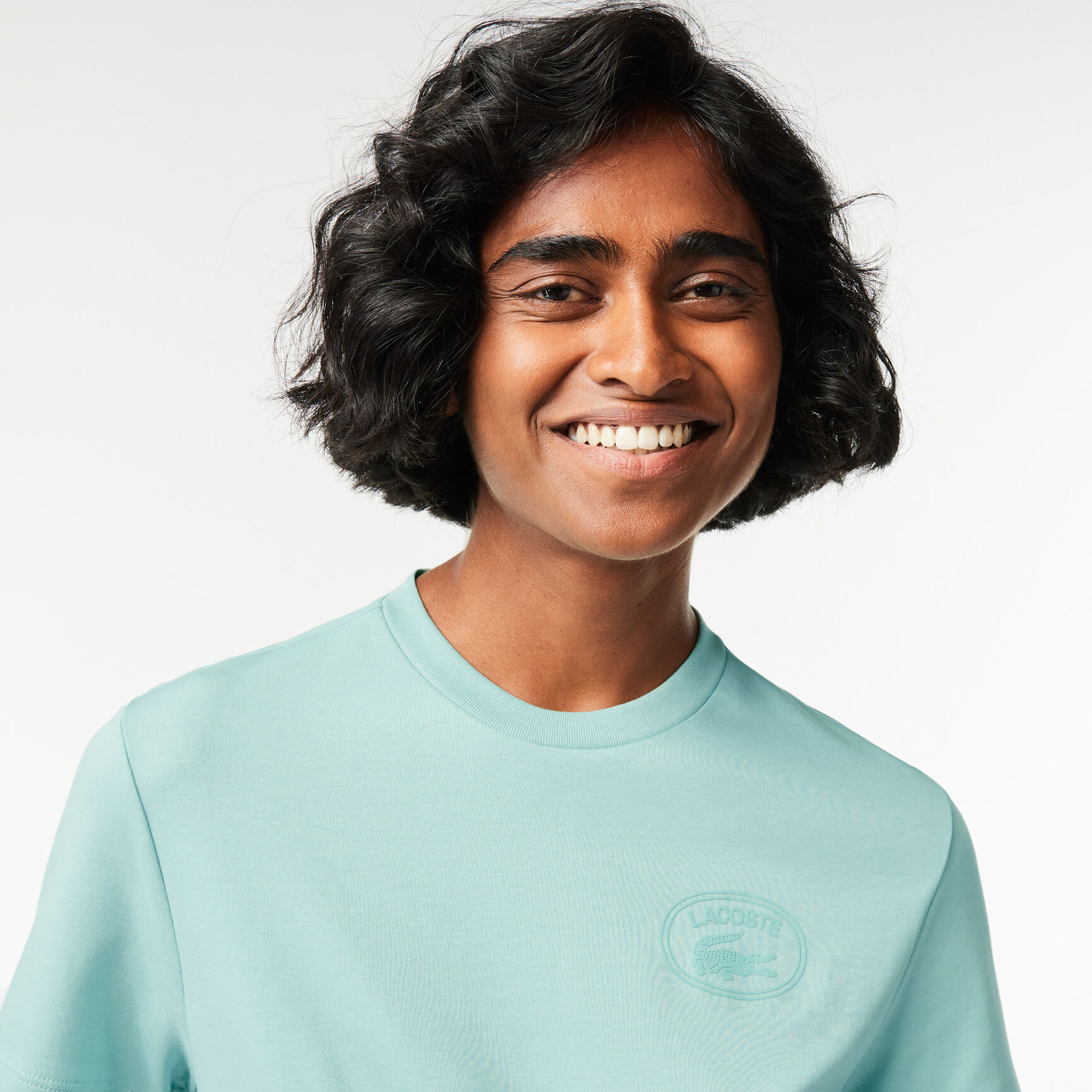 تي شيرت لاكوست جيرسيه قطن بطبعة شعار واسم الماركة تي شيرت لاكوست جيرسيه قطن بطبعة شعار واسم الماركة