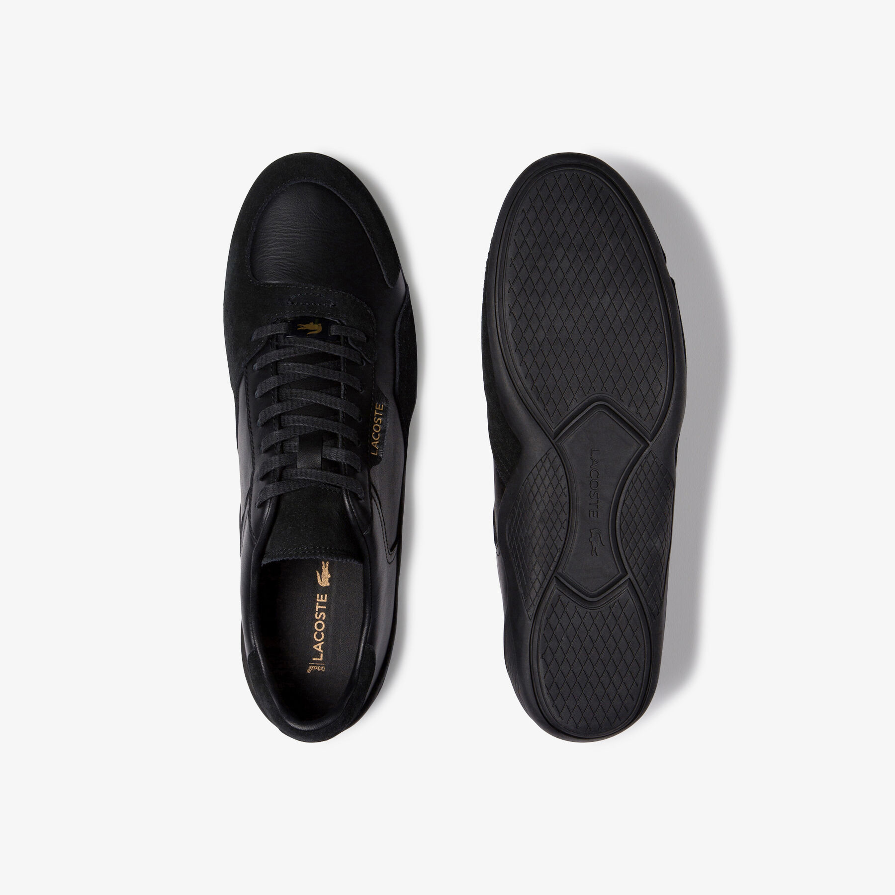 lacoste men s hapona leather and suede sneakers
