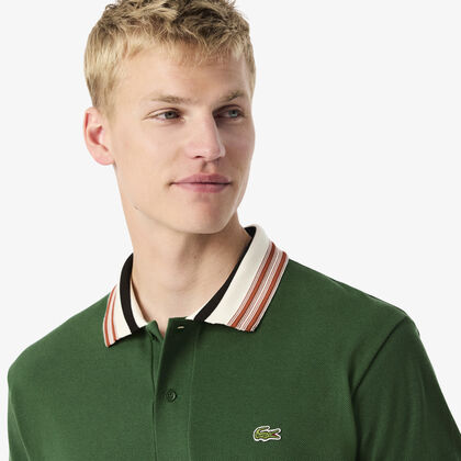 French Made Classic Fit Stripe Collar Polo Shirt