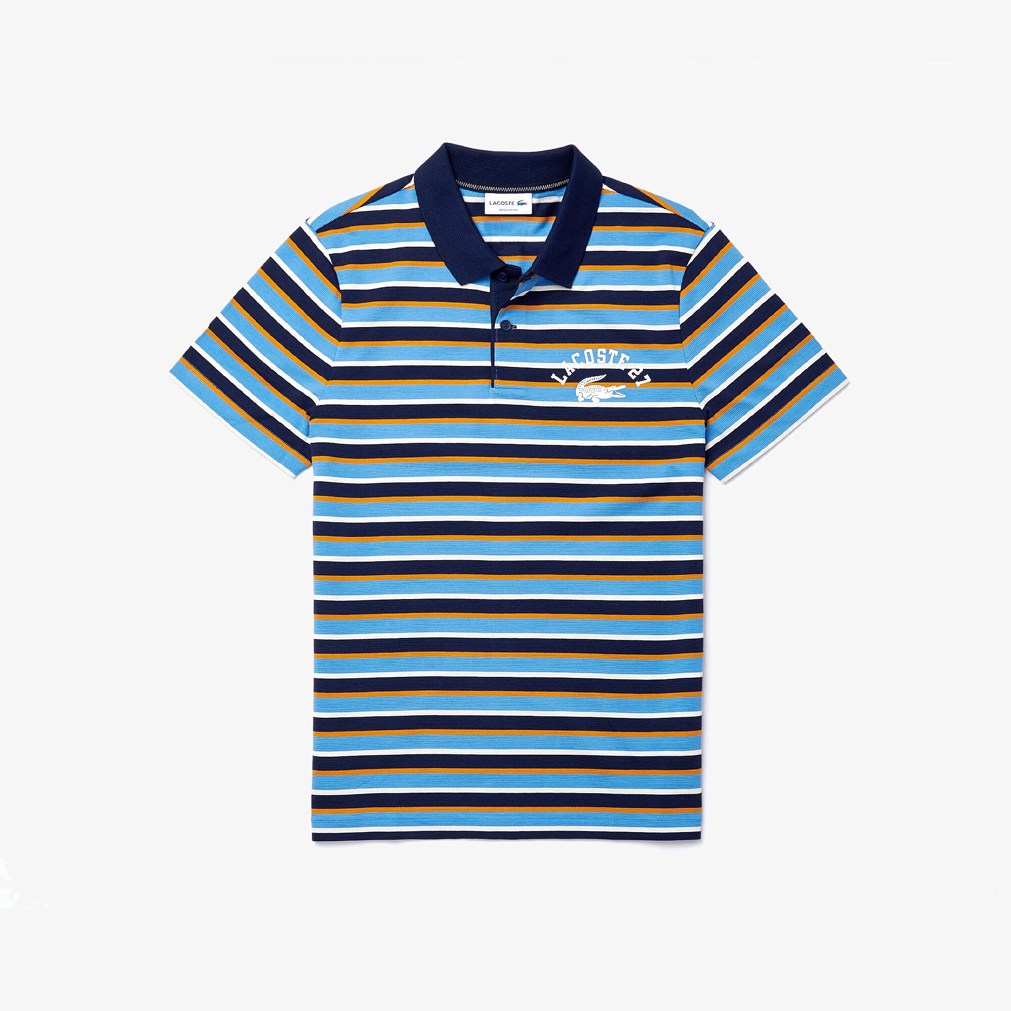 Men’s Lacoste Regular Fit Ultra-Lightweight Striped Knit Polo Shirt Men’s Lacoste Regular Fit Ultra-Lightweight Striped Knit Polo Shirt