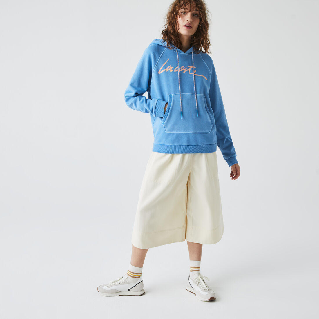 Women’s Lettered Hooded Cotton Fleece Sweatshirt