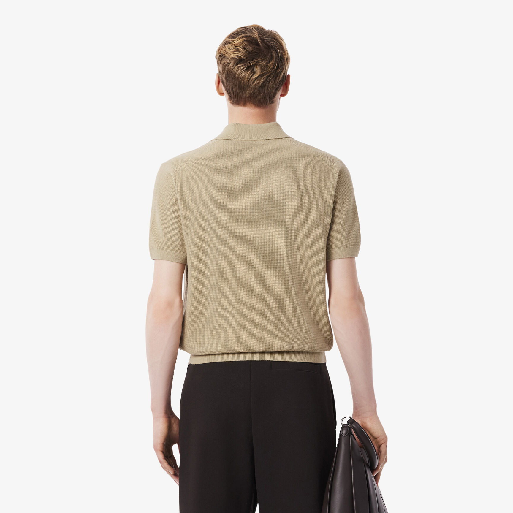 سترة بولو بياقة مفتوحة من مزيج القطن