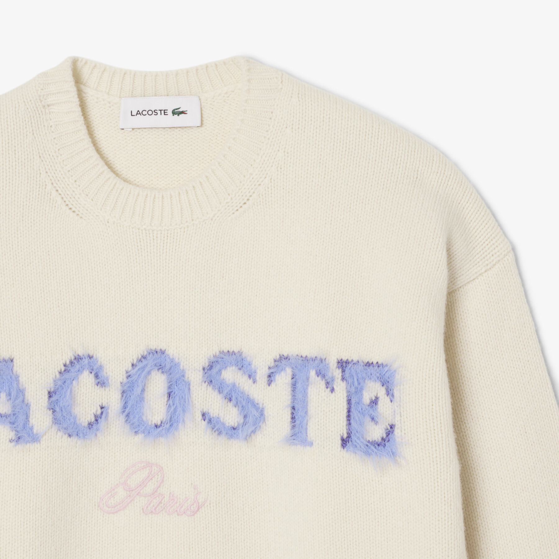 Intarsia Branded Carded Wool Sweater