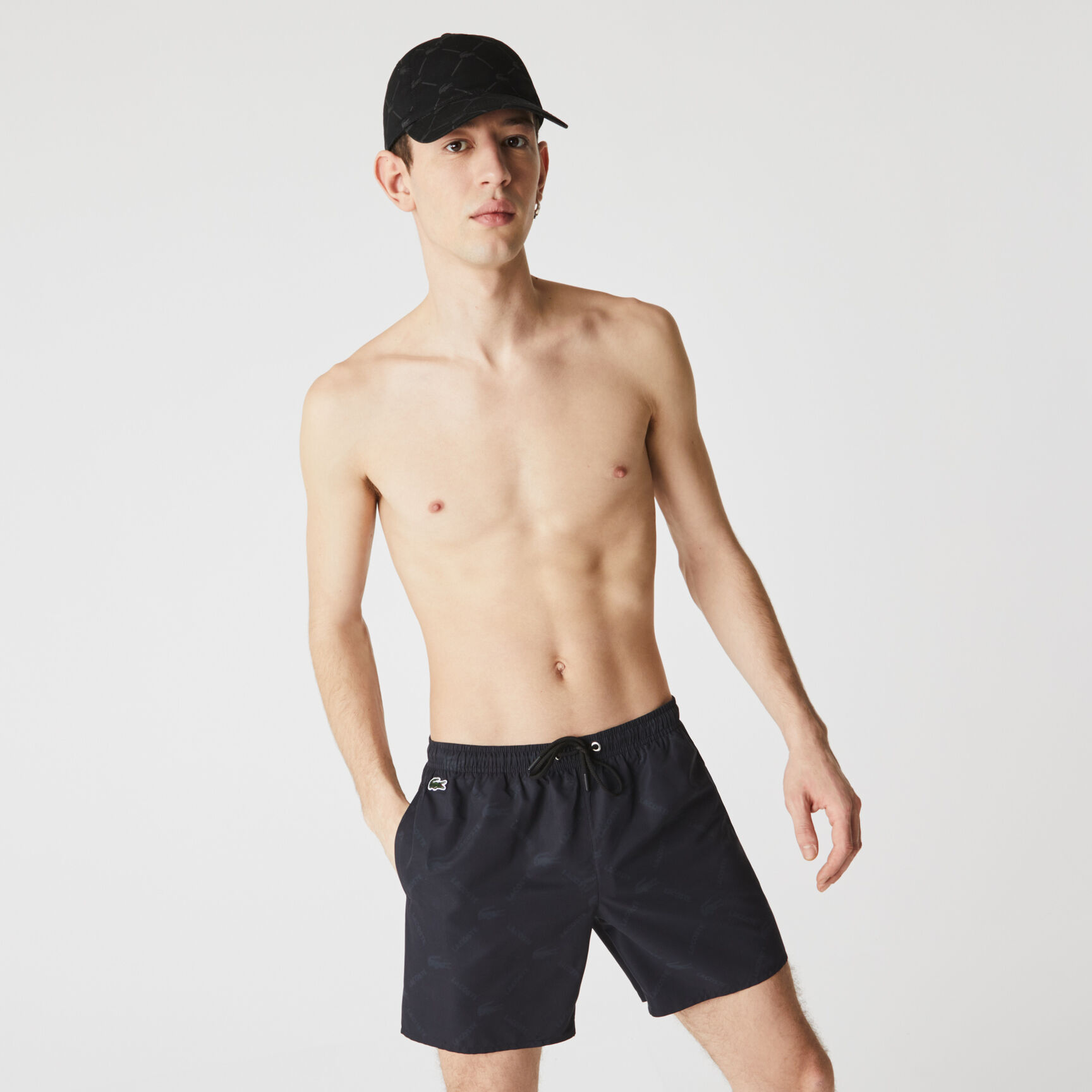 Men’s Lacoste LIVE Monogram Print Swimming Trunks Men’s Lacoste LIVE Monogram Print Swimming Trunks