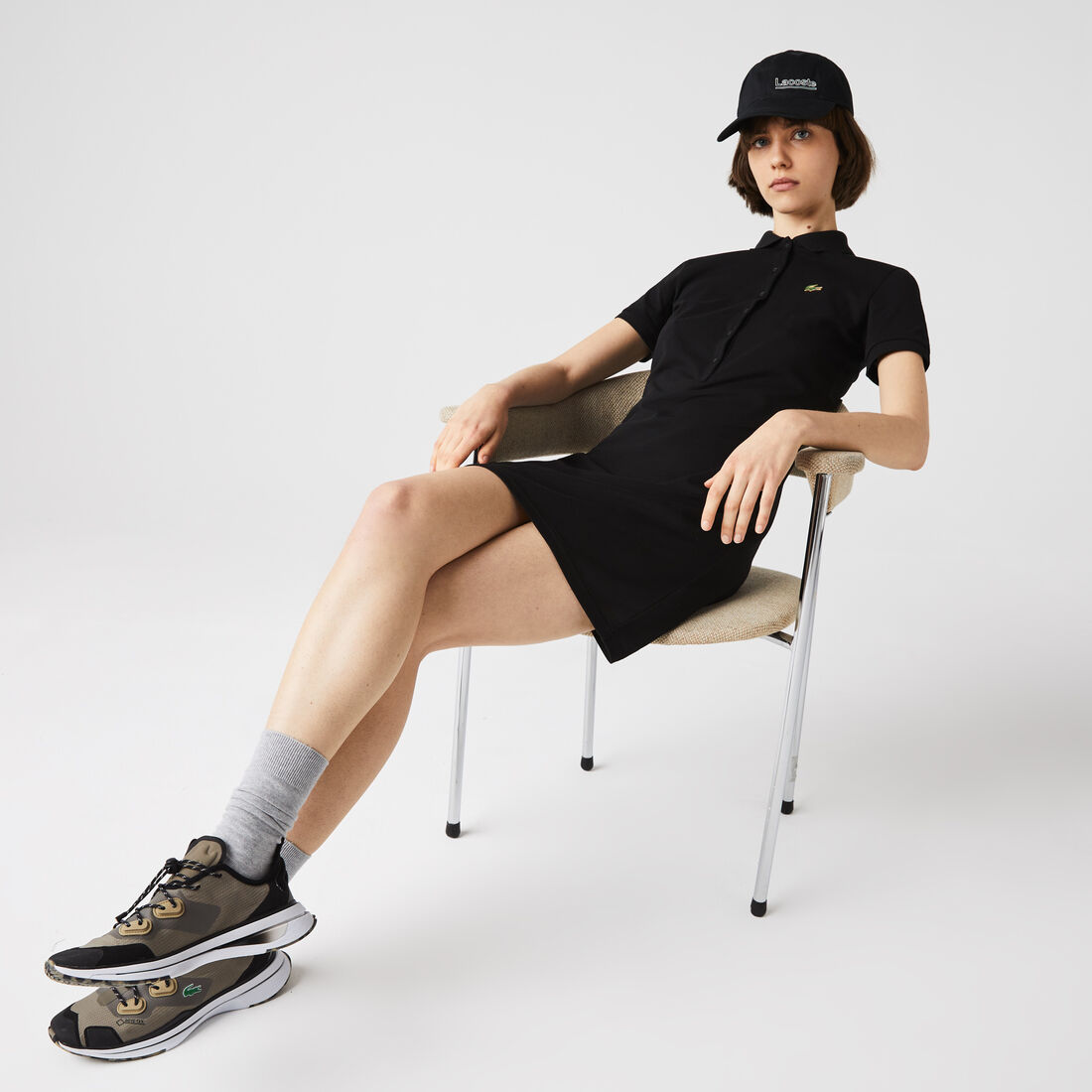 فستان بولو بيكيه القطن المرن مجموعة Lacoste LIVE للنساء