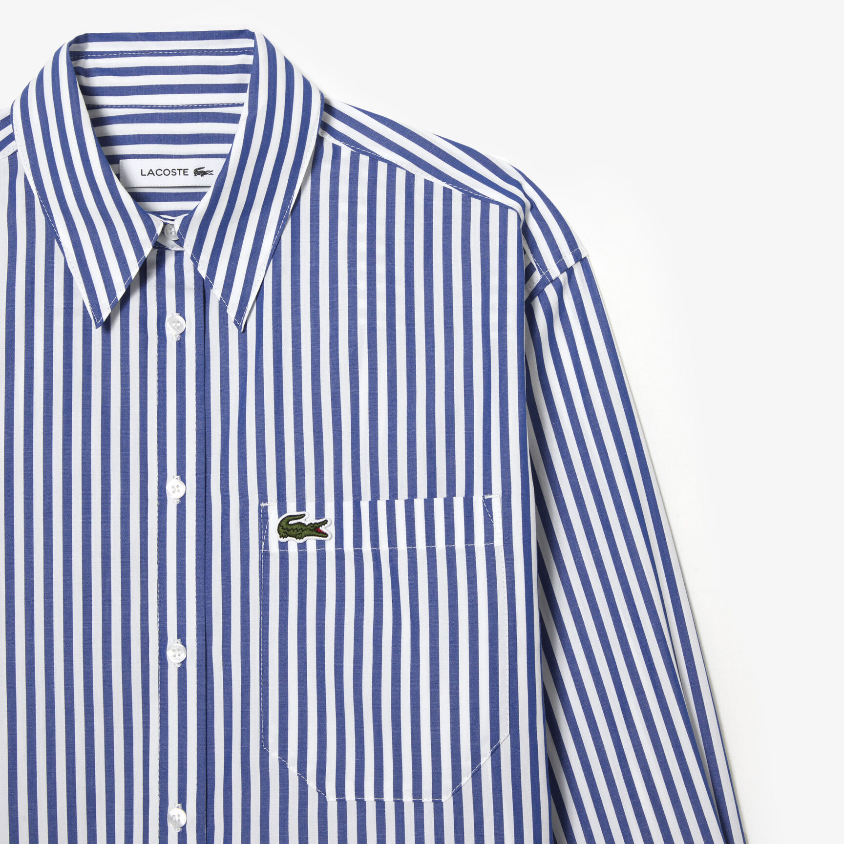 Women's Lacoste Striped Cotton Poplin Shirt Women's Lacoste Striped Cotton Poplin Shirt