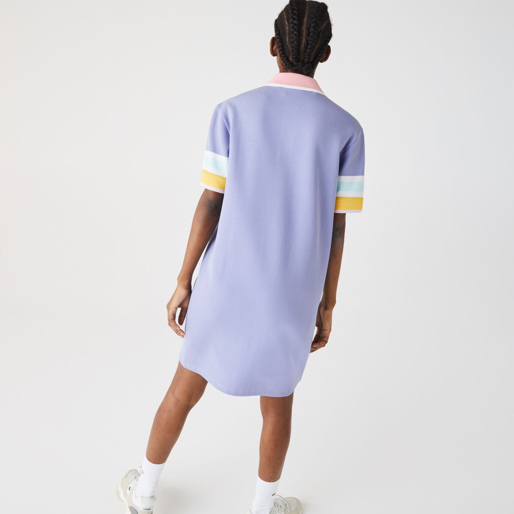 Women’s Striped Accents Honeycomb Cotton Polo Dress