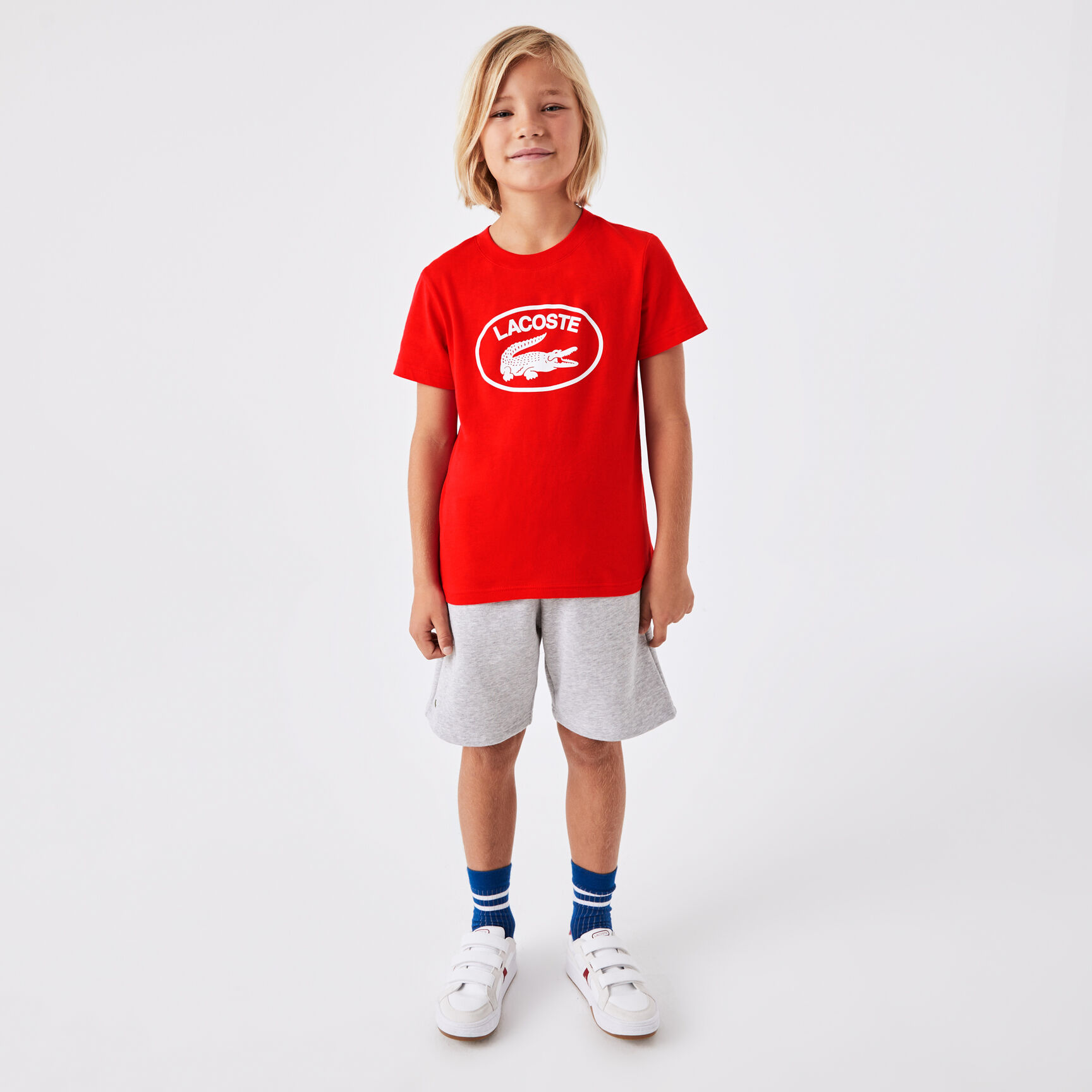 Kids' Lacoste Contrast Branded Cotton Jersey T-shirt Kids' Lacoste Contrast Branded Cotton Jersey T-shirt