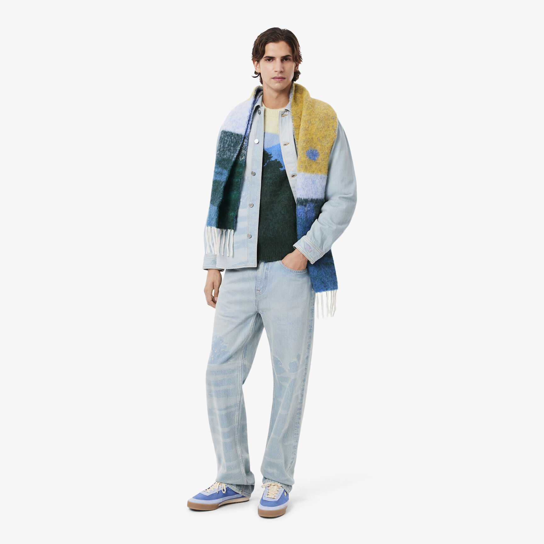 Landscape Jacquard Alpaca Wool Sweater