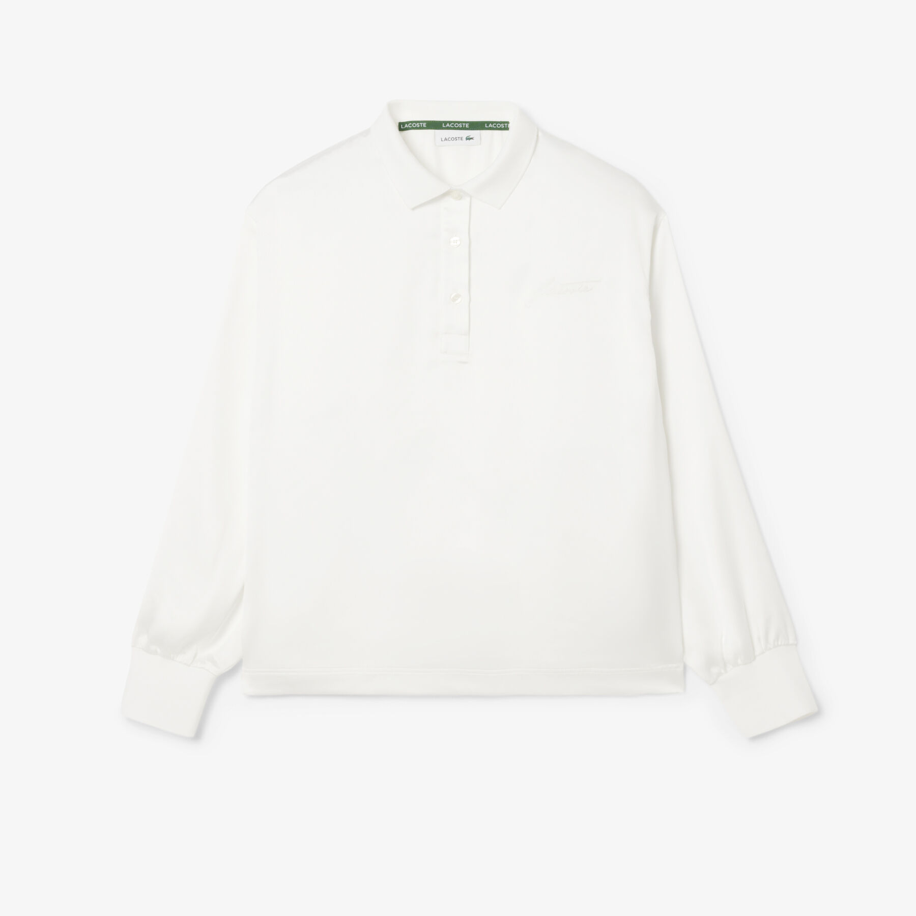 Long Sleeved Oversized Satin Polo Shirt lacoste long sleeved oversized satin polo shirt