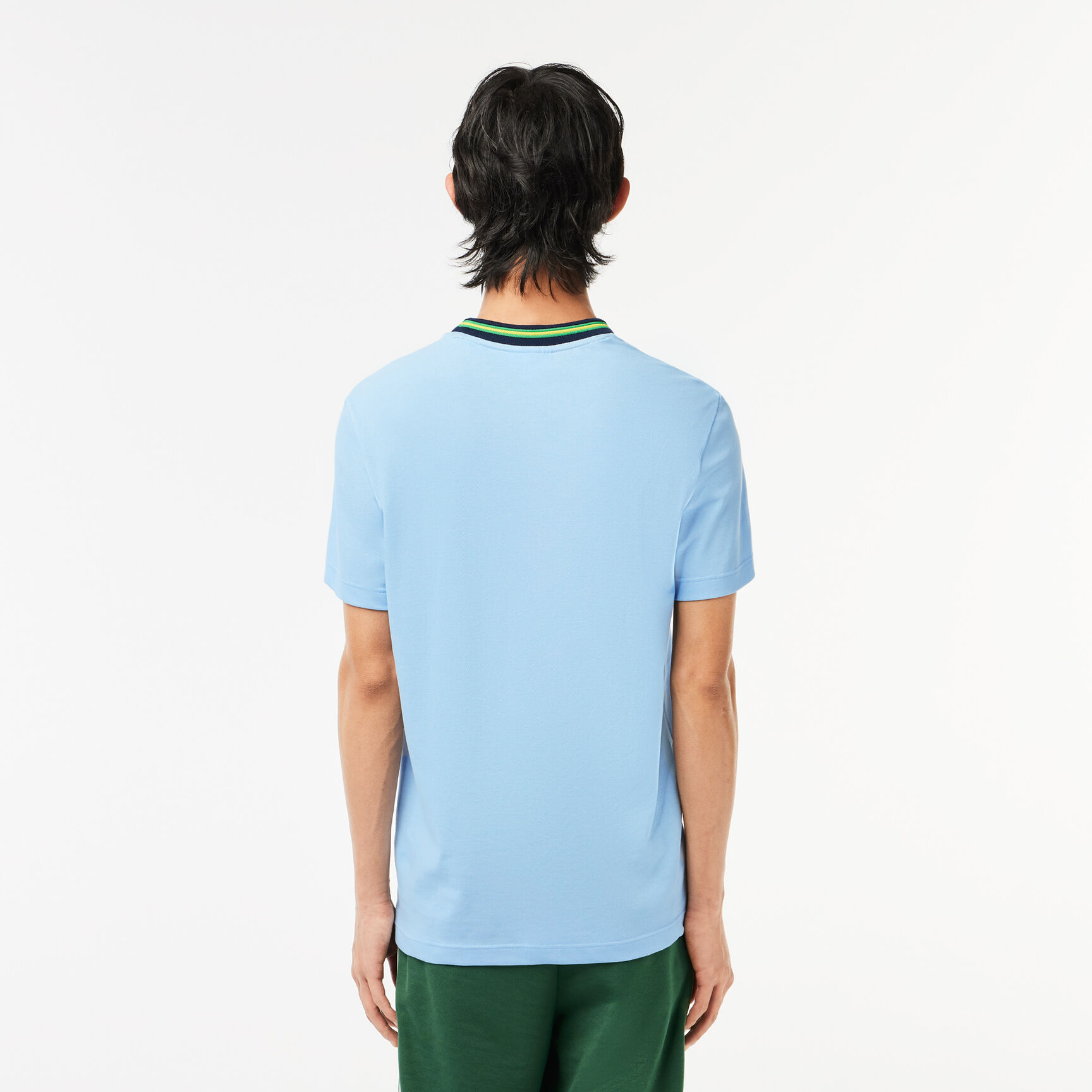 Stripe Collar Stretch Pique T-shirt