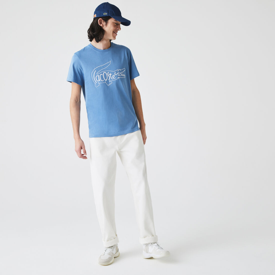 Men's Crew Neck Crocodile Embroidery Cotton T-shirt Men's Crew Neck Crocodile Embroidery Cotton T-shirt