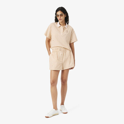 lacoste printed oversized bermuda shorts