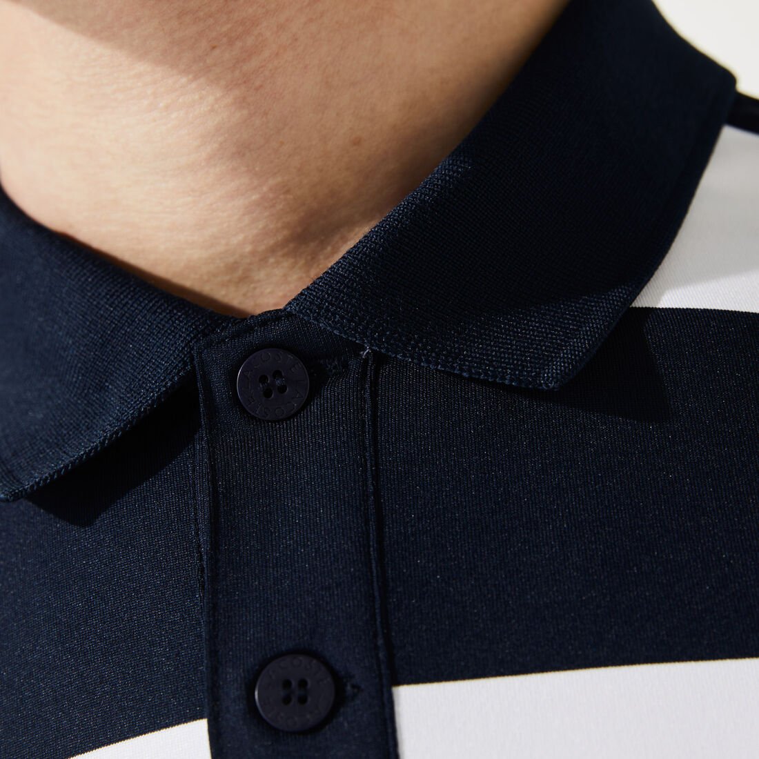 قميص بولو للجولف مرن مسامي مقلم للرجال مجموعة Lacoste SPORT قميص بولو للجولف مرن مسامي مقلم للرجال مجموعة Lacoste SPORT