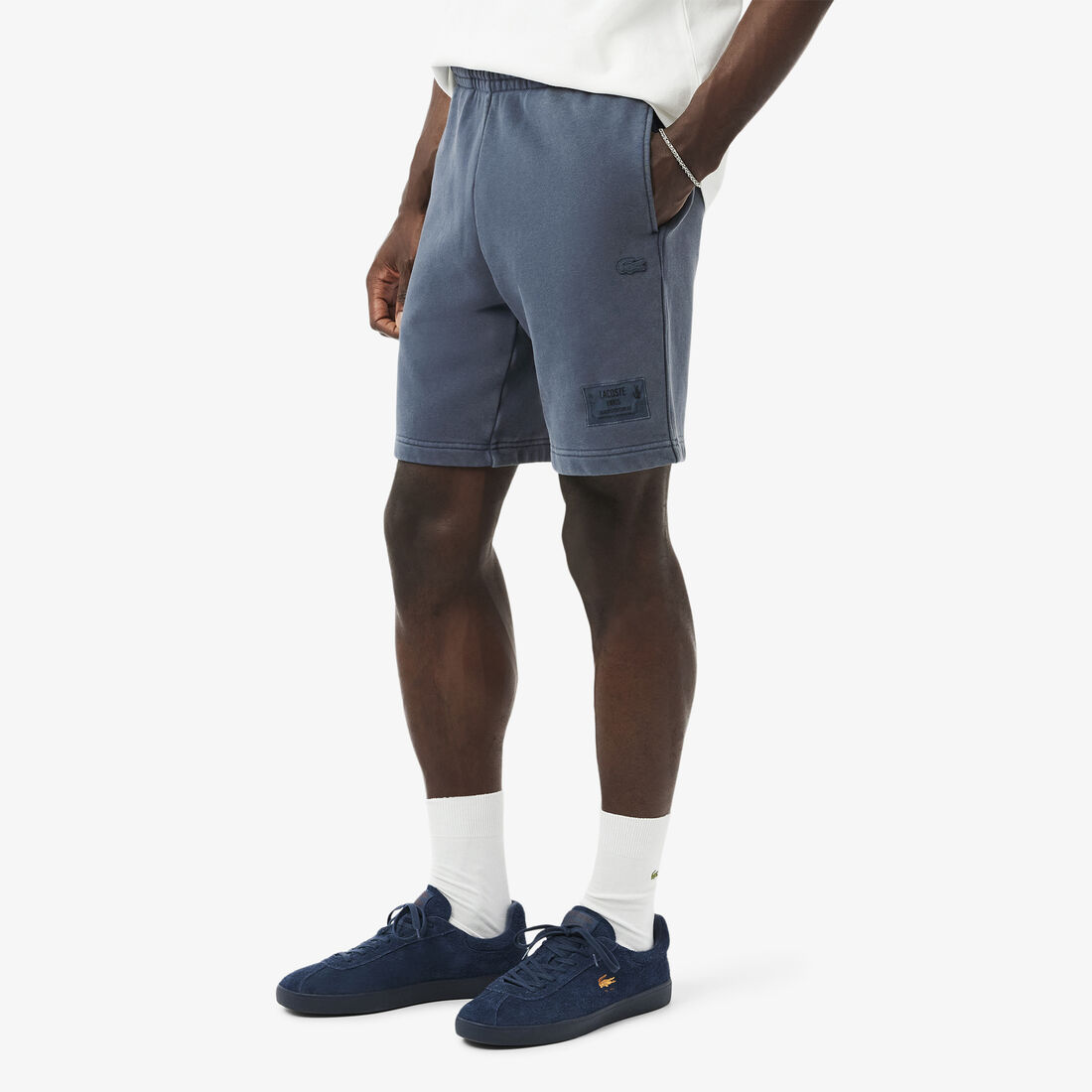 Washed Effect Cotton Fleece Shorts Washed Effect Cotton Fleece Shorts