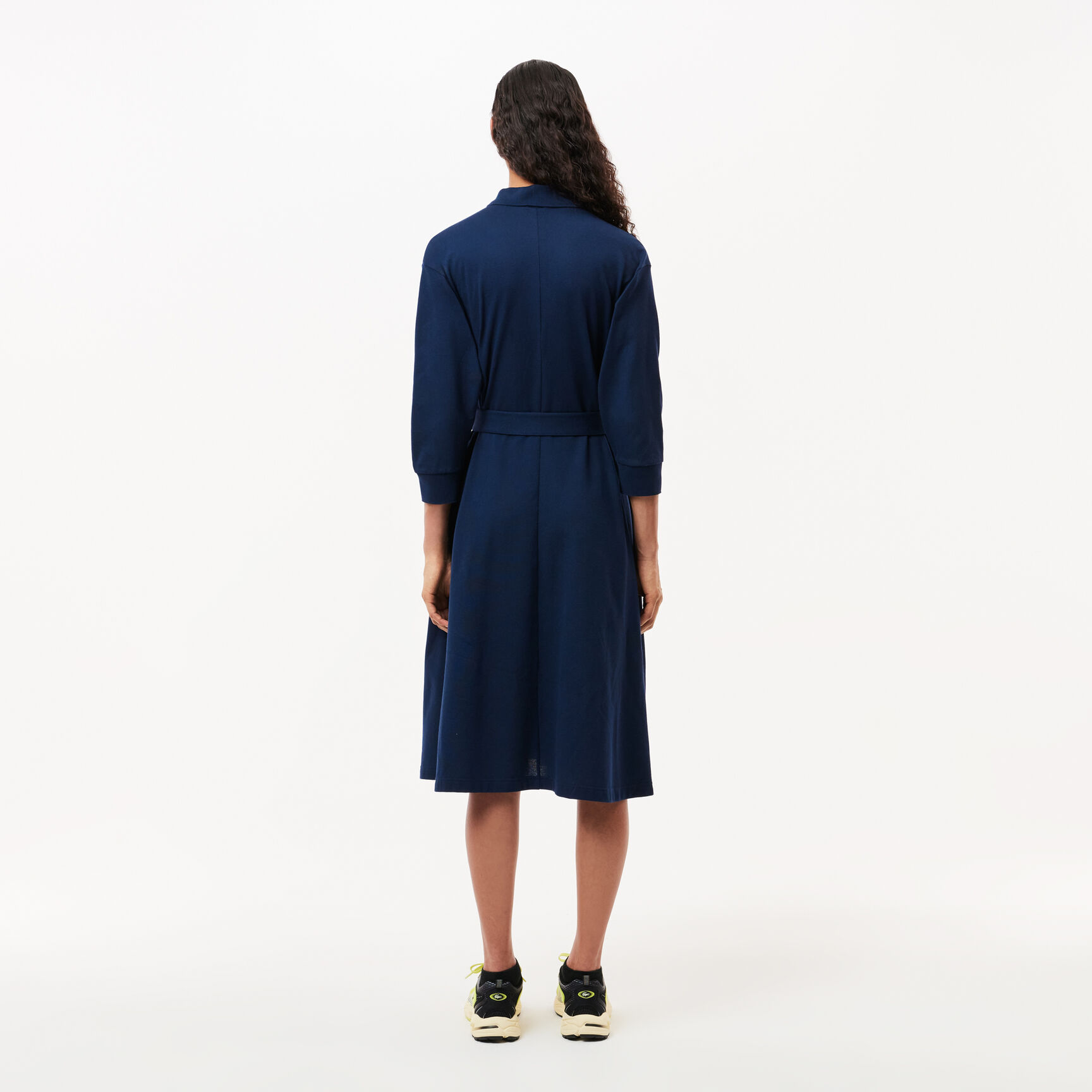 فستان بولو بيكيه قطني بأكمام 3/4