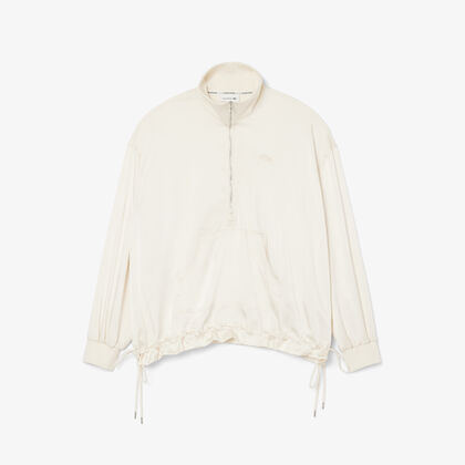 High Zipped Neck Oversized Popover Jacket