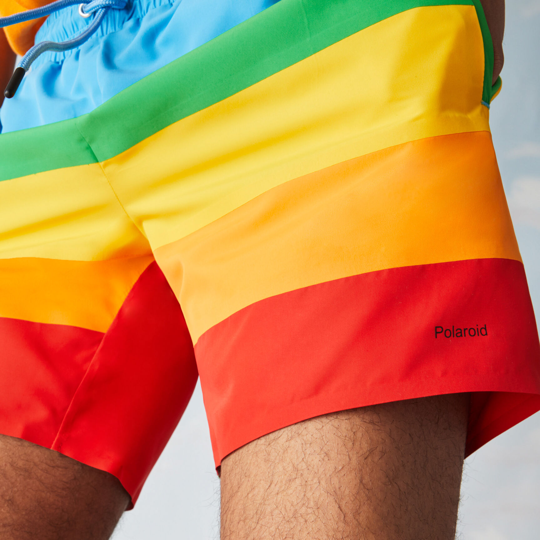 Men’s Polaroid Collaboration Color Striped Swimming Trunks Men’s Polaroid Collaboration Color Striped Swimming Trunks