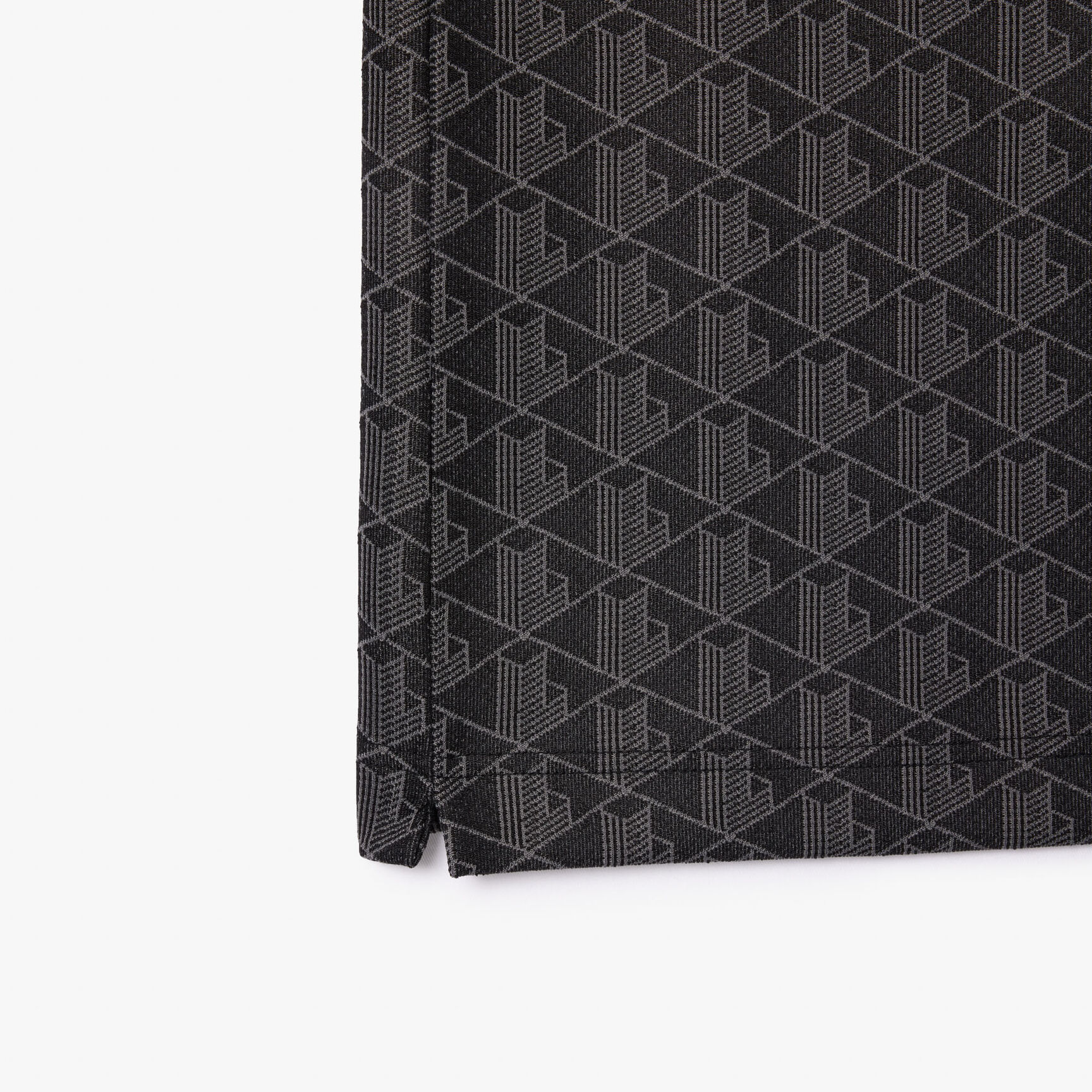 قميص بولو كلاسيكي بقصّة كلاسيكية من قماش الجاكار أحادي اللون