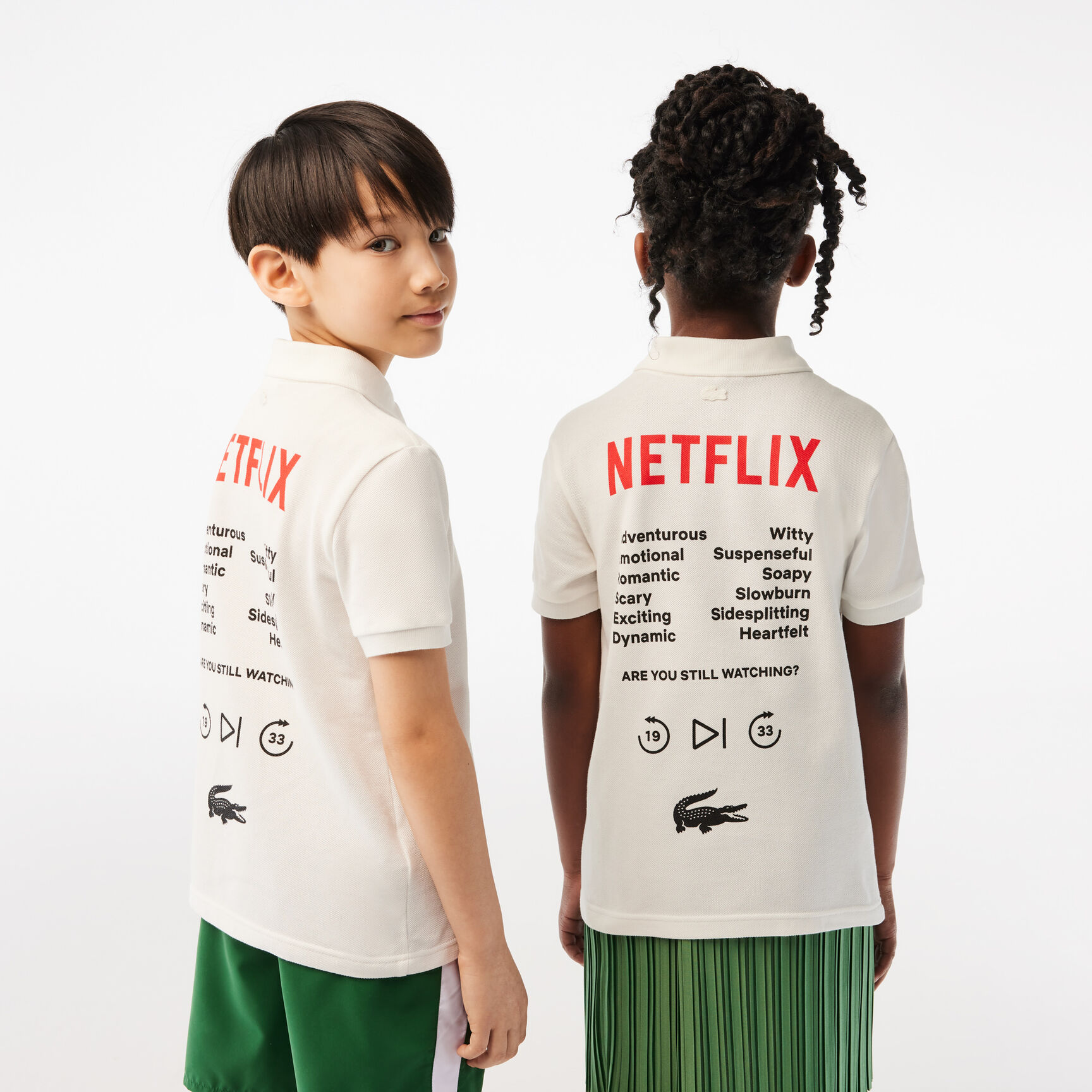 Kids' Lacoste x Netflix Contrast Print Polo Shirt Kids' Lacoste x Netflix Contrast Print Polo Shirt