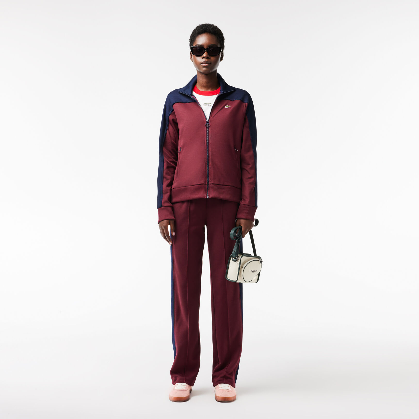 Paris Zipped Colourblock Cotton Pique Sweatshirt