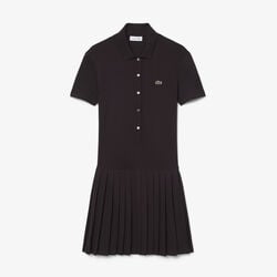 lacoste stretch pique pleated polo dress