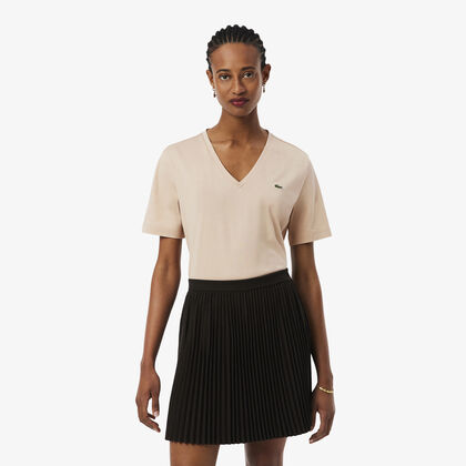 Relaxed Fit Soft Cotton V Neck T-shirt