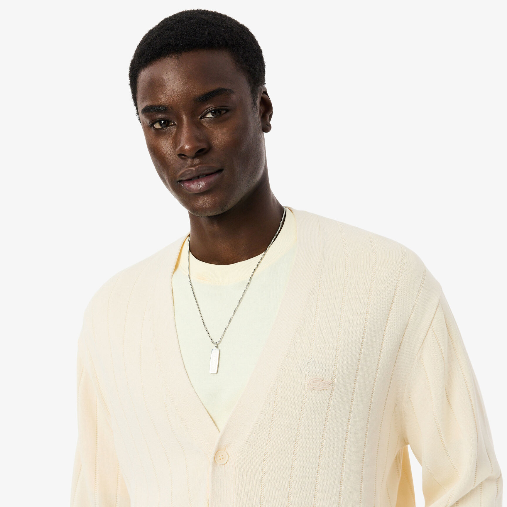 Rib Knit Cotton Blend Cardigan Rib Knit Cotton Blend Cardigan