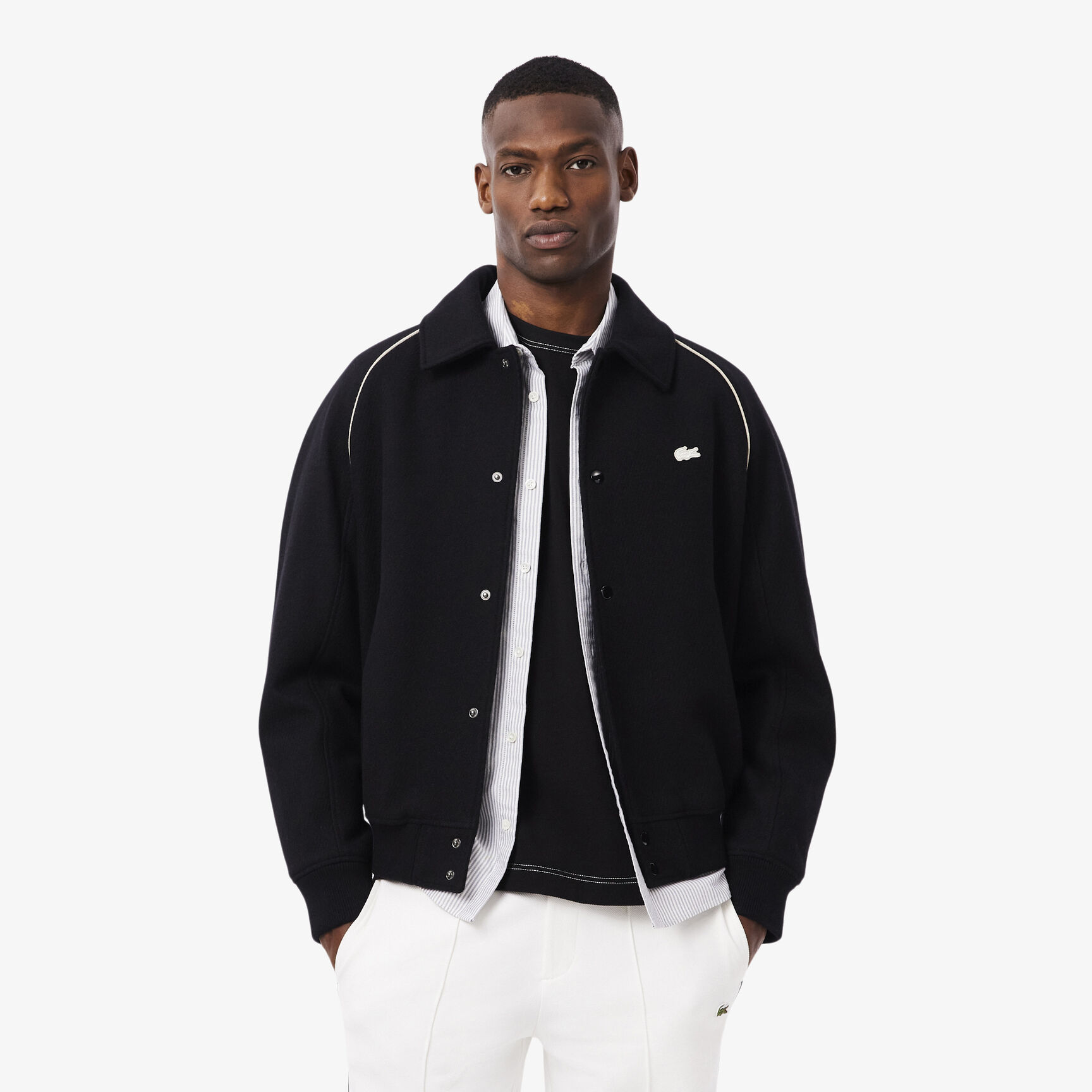 Badge Accent Wool Varsity Jacket Badge Accent Wool Varsity Jacket
