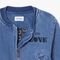 lacoste padded badge accent denim bomber jacket