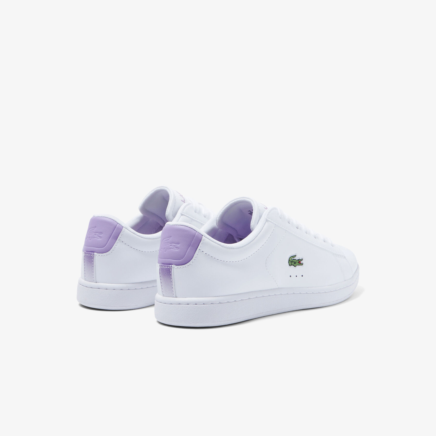 women s lacoste carnaby leather popped heel sneakers