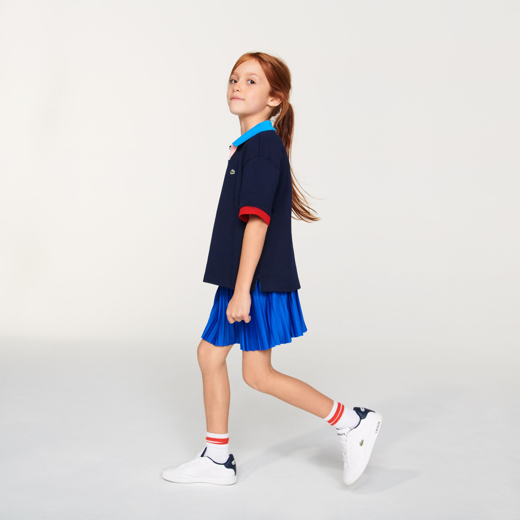 Girls’ Lacoste Colorblock Accents Cotton Polo