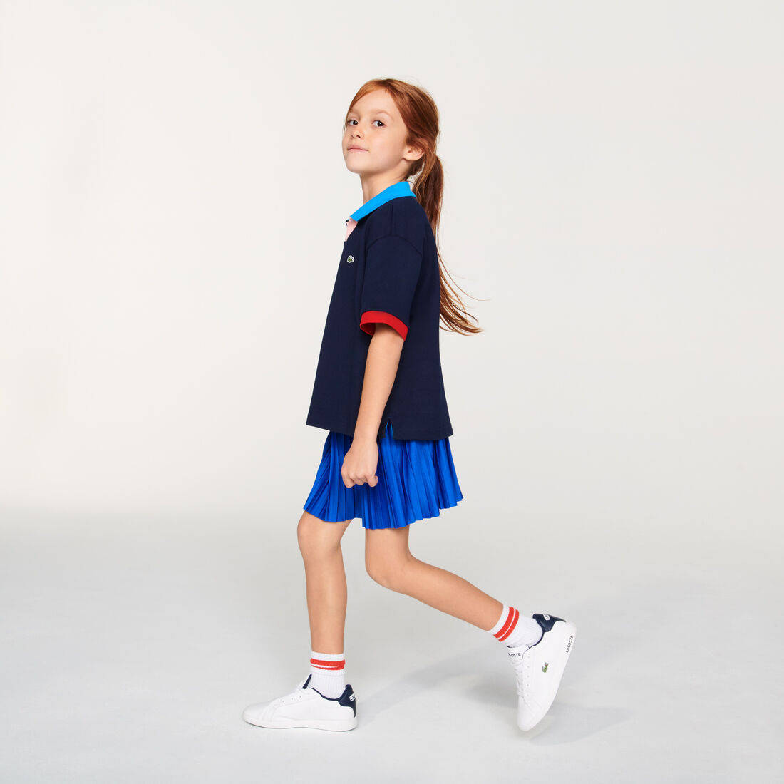 Girls’ Lacoste Colorblock Accents Cotton Polo Girls’ Lacoste Colorblock Accents Cotton Polo