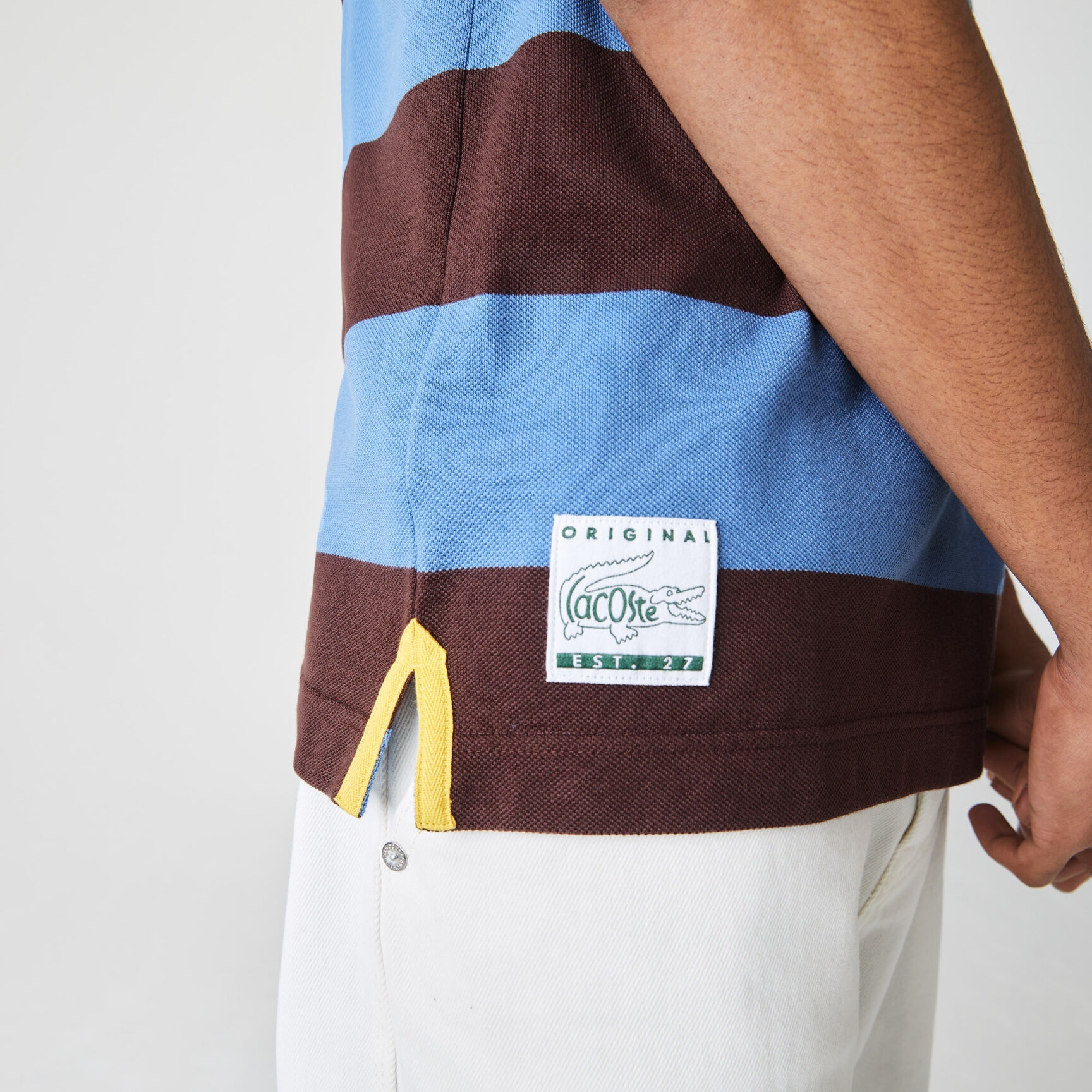 Men’s Lacoste Regular Fit Striped Cotton Piqué Polo Shirt Men’s Lacoste Regular Fit Striped Cotton Piqué Polo Shirt