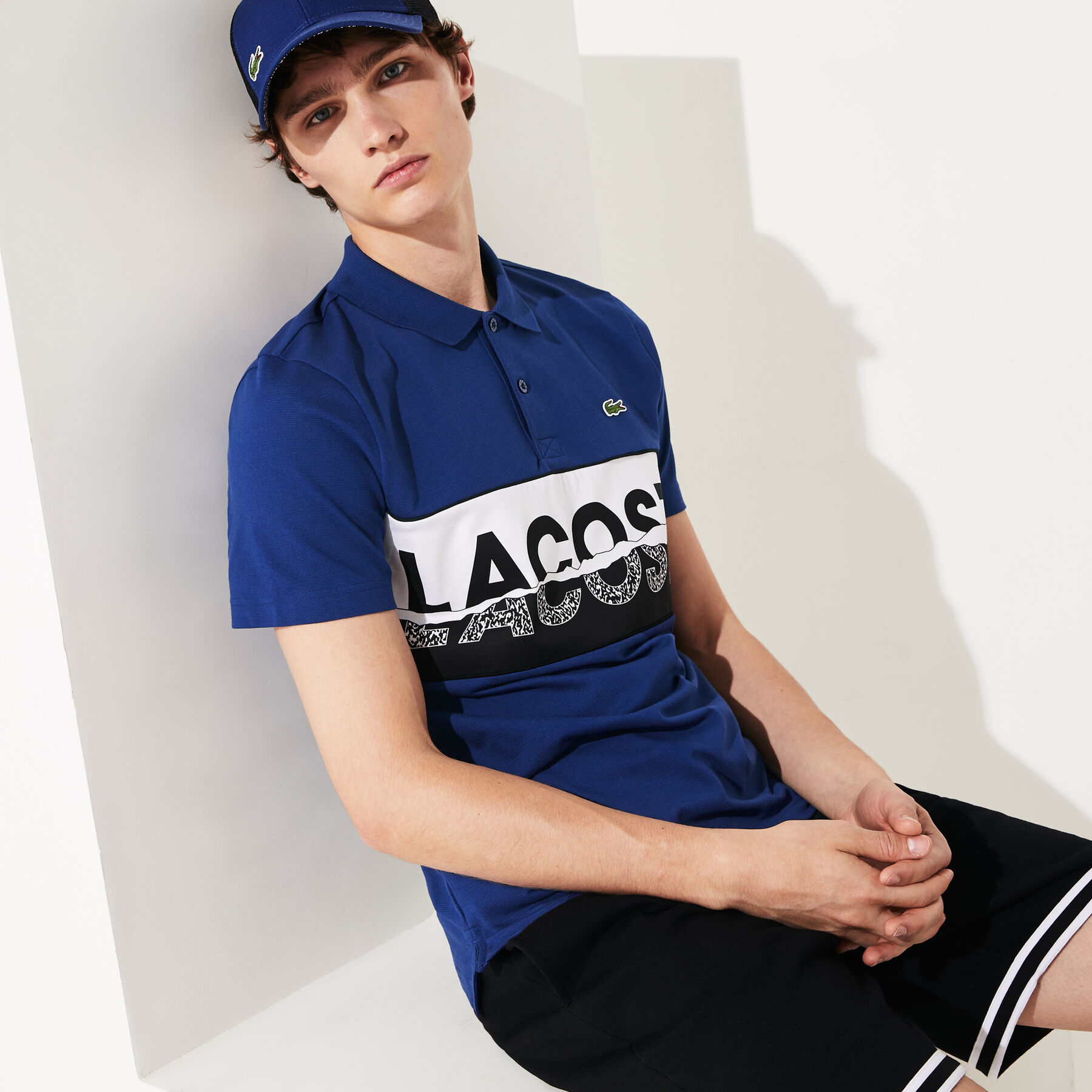 men s lacoste sport graphic print ultra light cotton polo shirt