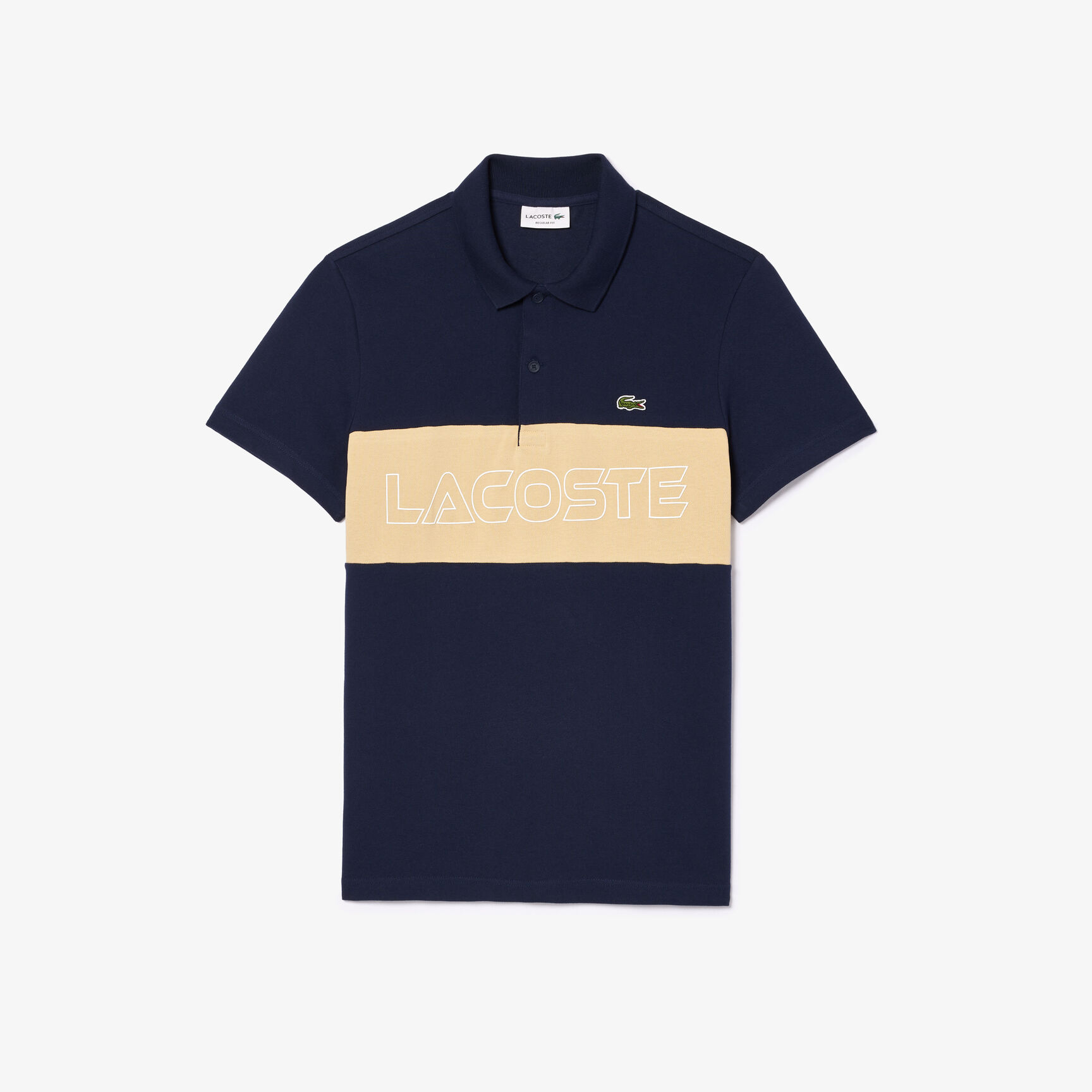 Regular Fit Stretch Pique Colourblock Polo Shirt