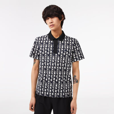 Men’s Lacoste Two-tone Printed Stretch Piqué Polo Shirt