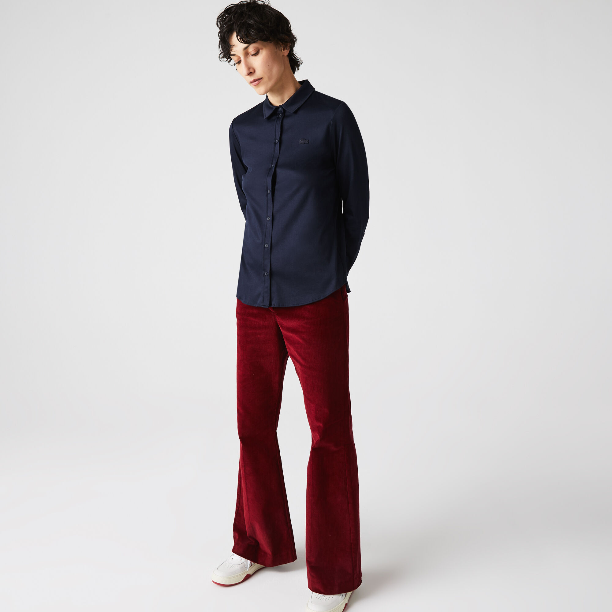 Buy Women s Lacoste Loose Fit Shirt Style Pima Cotton Polo Lacoste QA