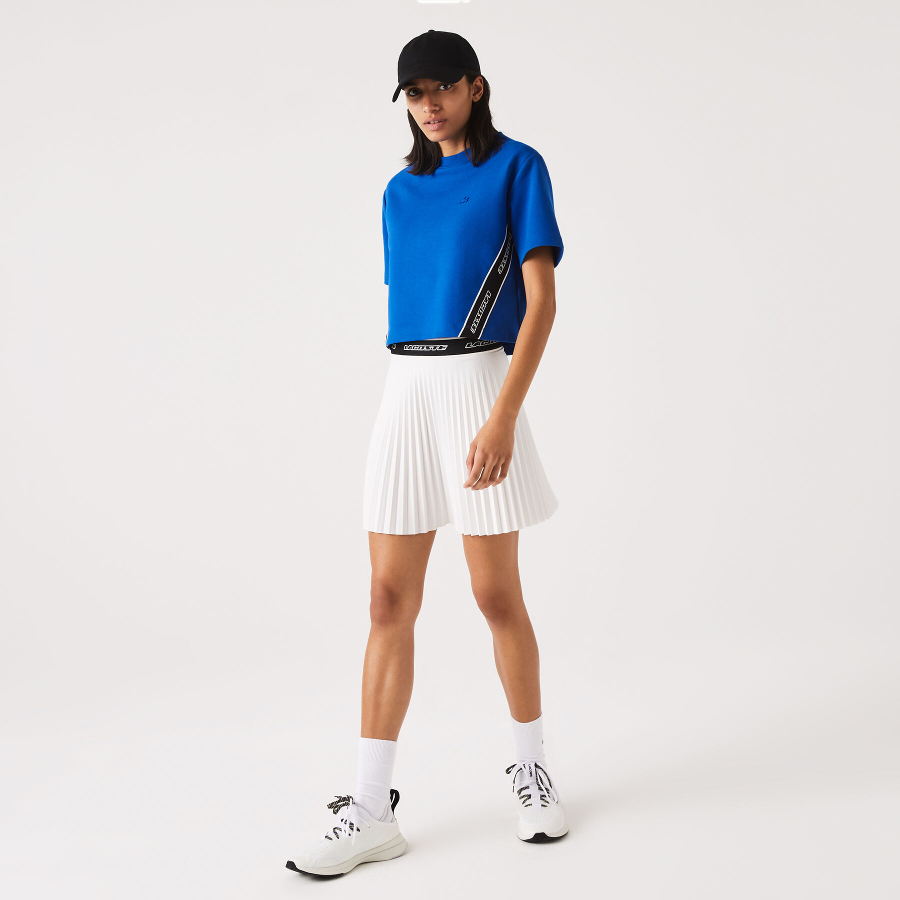 Women's Lacoste Loose Fit Printed Bands T-Shirt women s lacoste loose fit printed bands t shirt