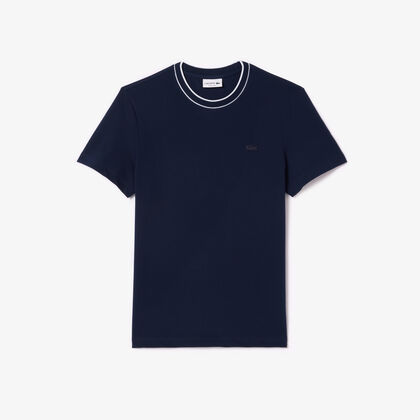 Stretch Pique Stripe Collar T-shirt